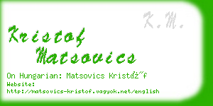 kristof matsovics business card